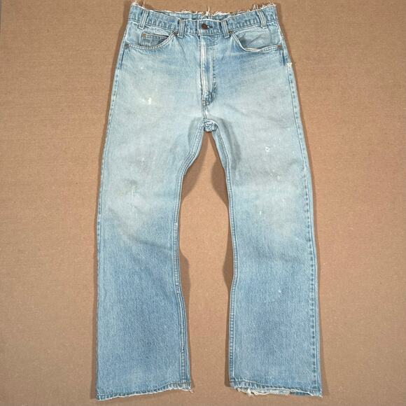 Vintage Levi’s 501 Jeans Talon 42 Light Wash 80s Boot Cut Shadow Pocket 33x29 - Picture 1 of 10